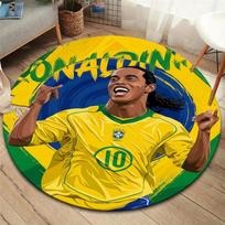 Ronaldinho Round Area Rug,Carpet Rug for Living Room Bedroom Sofa Playroom Decor,Non-slip Floor Mat 80cmx80cm blue