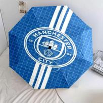 Man City pattern, automatic folding umbrella, portable and foldable design, 8 ribs, a Christmas or birthday gift. nan
