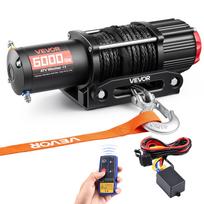 VEVOR 2721 kg Elektrinė gervė, 12V DC ATV/UTV gervė su 6 mm skersmens x 15 m sintetiniu lynu, belaidis ir laidinis nuotolinio valdymo pultas, IP55 atsparus vandeniui 36.8 x 12.8 x 12.5 cm
