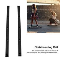 2Pcs 36.5x1.7cm Rib Bones Rails Colorful Skateboard Deck Guards  Skateboarding juoda