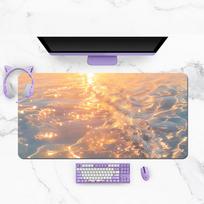 Nonslip Rubber Shiny Ocean Wave Table Mat Mousepad For Bedroom Laptop Large Size Keyboard Pad Office Desktop 800x400x2mm