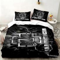 Rammstein 3pc set Perfect for bedroom use Comfortable bedding set includes a duvet cover and two pillowcases Ideal birthday or Christmas gift 135cmx200cm black