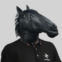 Rudos arklienos galvos kaukė Juokingas latekso kostiumo aksesuaras vakarėliams ir festivalių renginiams Black