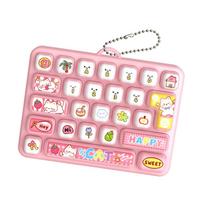 Animals 26 Keys Keyboard Keychain Cartoon Keyboard Clicker Keychain  Bag Ornaments rožinė