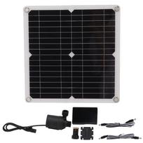 Saulės vandens siurblio rinkinys Vandens fontanas Gėlių laistymo siurblys DC12V 22W su 100W saulės kolektoriumi black