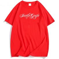 Music Group LA SANTA GRIFA Tshirts Short Sleeve Cotton Male T-shirt Casual Fashion Unisex Streetwear Hip Hop Men Women Clothing XXL red
