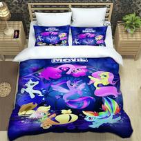 Cartoon My Little Ponys Bedding Sets exquisite bed supplies set duvet cover bed comforter set bedding set luxury birthday gift (135x200cm) blue