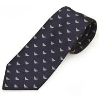 [Emporio Armani] Silk Tie with Eagle Emblem Pattern (Width 8.5cm) eea23w018 3R616-00035 BLUE Navy black