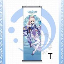 Genshin Impact Scroll Hanging Painting Anime Figure Bedroom Decoration Painting Comic Exhibition Two-Dimensional Poster 30x90cm white