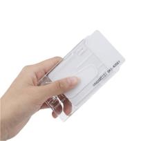 Transparent Dual Card Holder with Retractable Badge Reel and Clip Clear PS Plastic ID Card Case for Work Office Events one size white