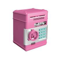 Mini ATM Piggy Bank with Password, Auto-Roll Money Saving Box, Electronic Coin Cash ATM Machine, Birthday Gift for Boys Girls pink
