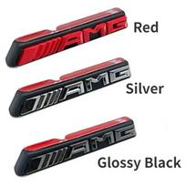 3D ABS Logo AMG Emblem Car Front Grille Badge Mercedes Benz GLC A B C E Class W204 W205 W212 W213 GT AMG Sticker Accessories Glossy Black black