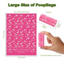 Heavy Duty Dog Poop Bags Bulk  Scented Biodegradable Pet Waste Bags Leakproof Eco Friendly for Large Dogs Cats (Pink,23*33CM) rožinė