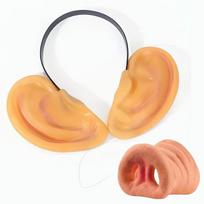 Novelty Giant Pig Ear Headband & Nose Cosplay Accessory Fun Comedy Performance Props for Parties Events Dress-Up Halloween Decor beige