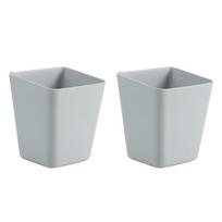 2Pcs Hanging Cup Holders Wall Organizers Rolling Cart Accessories Hanging Pen Holders Storage Containers Hanging Buckets pilka spalva