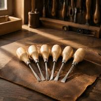 6pcs Precision Ground Edge Wood Carving Chisel Set Wood Sculpture Chisel Tool Set  For Sculpture 6pcs brown