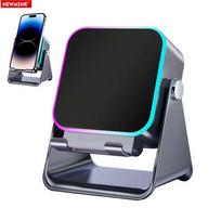 Magnetic Induction Speaker Phone Stand Wireless Bluetooth Phone Holder Amplifier Portable RGB Light 5000mAh Can Charge Cellphone juoda