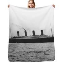 Titanic Vintage Photo Throw Blanket Soft Comfort Blanket for Reading Watching TV 75cm*90cm white