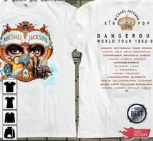 Michael Jackson Dangerous World Tour 1992-93 Vintage T-shirt L gray