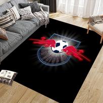 RB Leipzig Flannel Pattern Square Carpet,Area Rug,Carpet Rug for Living Room Bedroom Sofa Playroom Decor,Non-slip Floor Mat 100x120cm( 39x47in )