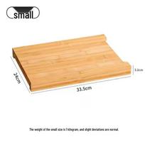 Multi-Functional Solid Wood Parquet Cutting Board with Drawer for Kitchen Square beige