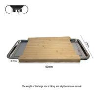 Multi-Functional Solid Wood Parquet Cutting Board with Drawer for Kitchen Square