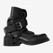 Fashion Women's Ankle Boots Newest  Platform Buckle Strap Rivets Pearl Thick Sole Shoes Motorcycle Boots Punk Style 38 black
