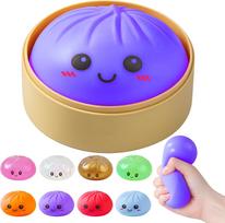 Rožinė Blizganti Koldūno Squishy Dėžutė Spalvingas Sensorinis Fidget Žaislas Su Maisto Garintuvu Tampri Stalo Žaislas Deimontavimui Kojinės Įdarui Dovana