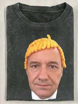 Bob Mortimer Wotsits Wig Uk Comedy Fan Gift  Mens Printed Funny New Popular 230g Washed Tshirt With Crew Neck Casual Style Slight Stretch Fabric XL beige