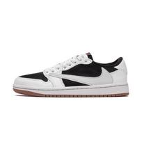 Travis Scott x Jordan Air Jordan 1 Amortizuojantys Neslystantys Žemi Klasikiniai Krepšinio Batai Unisex Balti Juodi DZ4137-700(Komanda-) 35.5 white