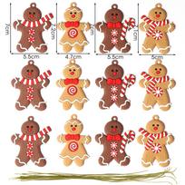 12/6PCS Gingerbread Christmas Pendant Xmas Tree Drop Ornament Kids Toys Gift Xmas New Year Decor Noel Decoration For Home