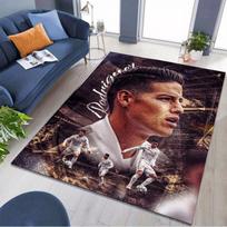 Cristiano Ronaldo Real Madrid Football Rug Non Slip Carpet Living Room Game Room Sports Home Mat 80x120cm( 31x47in) gray
