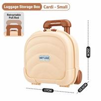 Retractable Handle Mini Suitcase Storage Box Large Capacity Rolling Wheel Snack Storage Box Portable Dust-Proof