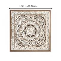 Carved Floral Wall Art Whitewashed Wood Panel Openwork Home Decor