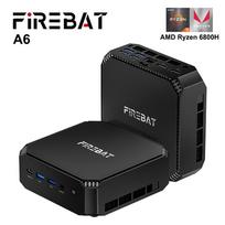 FIREBAT A6 Mini PC AMD Ryzen 7 6800H 16GB DDR5 512GB SSD Windows11 WiFi6 2.5G Trigubo ekrano Žaidimų PC
