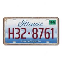 Senovinis JAV automobilio valstybinis numerio ženklas Metalinis skardos ženklas Aliaska Majamis Kanzasas Metalinė plokštelė Retro barui Cafe Garage Club Namų sienų apdaila 30x15cm brown