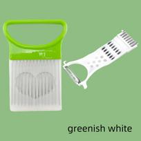 Kitchen Tools Multi-functional Vegetable Cutter Paring Knife Onion Cutter Fruit and Vegetable Cutter Holder Tender Meat Needle green