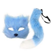 Lapės Kostiumas Lapės Kaukė Katės Pusės Veido Kaukė Lapės Uodega Gyvūno Karnavalinio Kostiumo Rinkinys Aksesuarai Helovino Cosplay Rekvizitas violetinė
