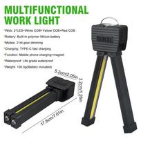 7-speed Dimming Flash Gym Lamp for Posing Portable Magnet LED Posing Lamp with Hanging Hook Selfie Light with 180 Degree Folding black