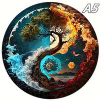 Aurora Xmas Eve Wooden Jigsaw Puzzle Wood Jigsaw designed for Adult Children Round landscape Exclusive Style festival present playthings blue
