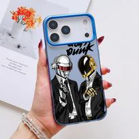 Band D-Daft Punk Phone Case For iPhone 17 16 15 14 13 12 11 Pro Max Air Matte Laser Aurora Shockproof Funda iPhone 15 Pro Max gray