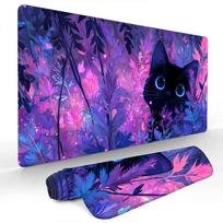 Fantasy Grass and Cat large Mouse Pad Gaming mats NonSlip Desk Mat mouse carpet with Stitched Edge HD printing Office mat 900x400x3mm