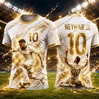 2026 Nauji Brazilijos Specialūs Neymar 10 Spausdinti Futbolo Marškinėliai Vyriški T-shirt Vasariniai Greitai Džiūstantys Sportiniai Marškinėliai Laisvalaikio Vaikams/Suaugusiems Viršutiniai Drabužiai 5XL