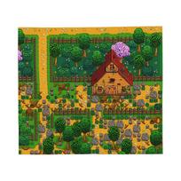 Stardew Valley Map Autumn Fall Blankets Farming Game Plush Throw Blankets Airplane Travel Quilt Lightweight Bedspread Breathable Size: 75*100cm, Weight: 320 GSM orange