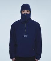 Balaclava Half Zip-Up Hooded-[Navy] Xl blue