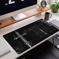 Black Sword Art Mouse Pad XXL Gothic Symbol Mousepad Rubber Large Desk Mat Computer Desk accessories Gaming Keyboard Cabinet Mat 30x60cm white