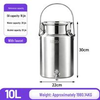 304 Stainless Steel Food-Grade Sealed Barrel for Soup or Water Storage 15x22cm gray