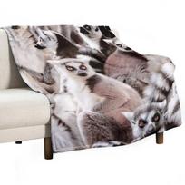 Lemurs Throw Blanket Single Travel Plaid on the sofa Personalized Gift Sleeping Bag Blankets For Sofas Blankets 100cm*130cm gray