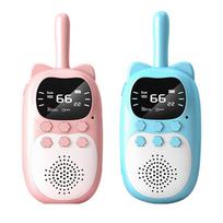 2 vnt Vaikiški Walkie Talkie įkraunamas 1000 mAh delninis 0,5 W 3 km radijo siųstuvas-imtuvas Vidinis telefonas vaikams Žaislai Gimtadienio dovanos black