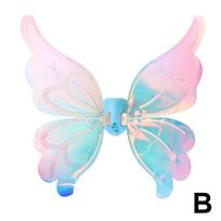 Electric Butterfly Wings Moving Elf Wing with Light Fairy Wings Cosplay Dress Up Angel Girls Toy Glowing Shiny Toys Gift mėlyna
